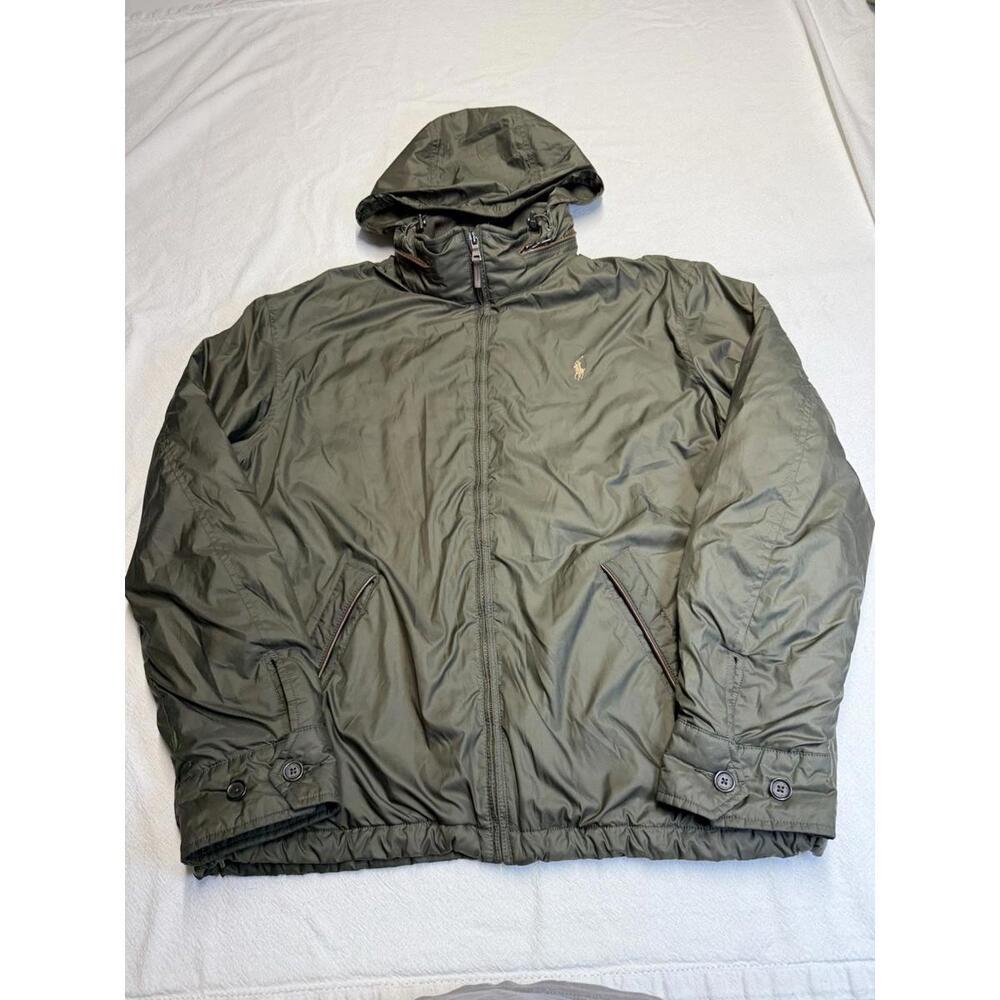 Gorpcore Polo Ralph Lauren Lds Forest Green Jacket Performance Wear Fleece Lined